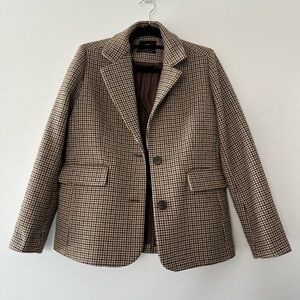 Oversized Brown Wool Twill Blazer